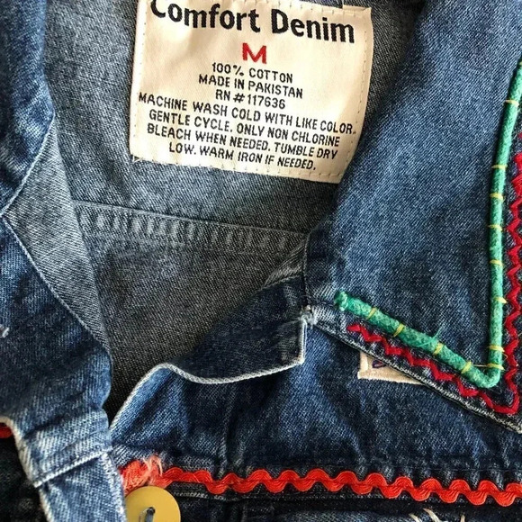 Comfort Denim Embroidered Vest - Picture 2 of 5